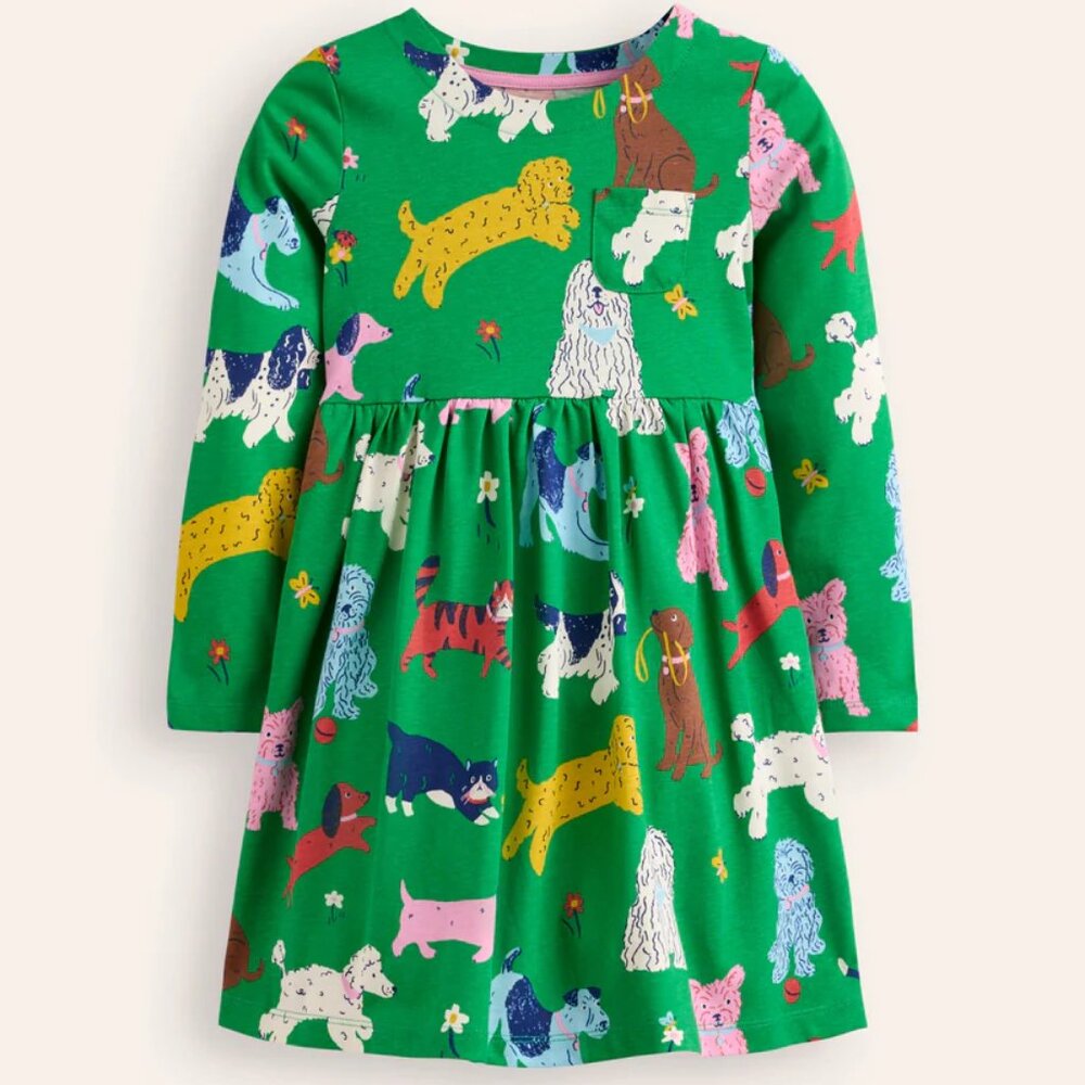 NWOT Mini Boden Long-sleeved Fun Jersey Dress